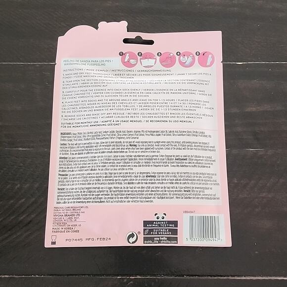 OH K! Watermelon Foot Peel Foot Mask Exfoliate Pedicure - 1 Pair - Picture 2 of 4